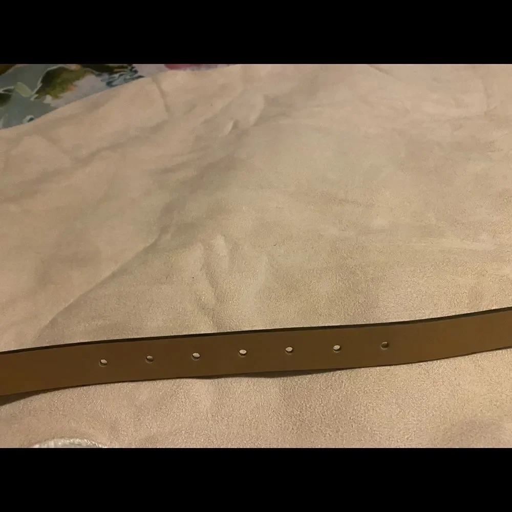 Women's MK Signature Belt Brown Leather Gold